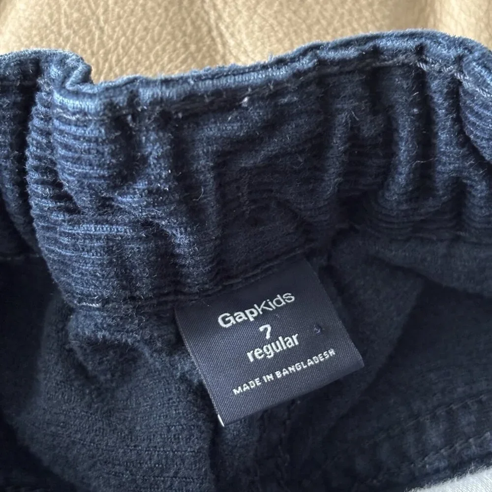 Gap Kids Blue Corduroy Pants Size 7 Straight Fit Holiday Christmas Church School